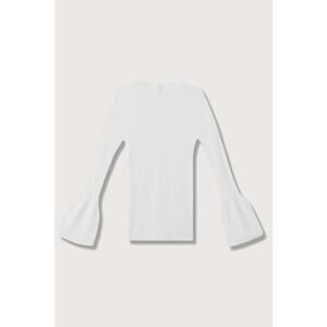 NEW CFCL women's soft portrait bell sleeve top in white